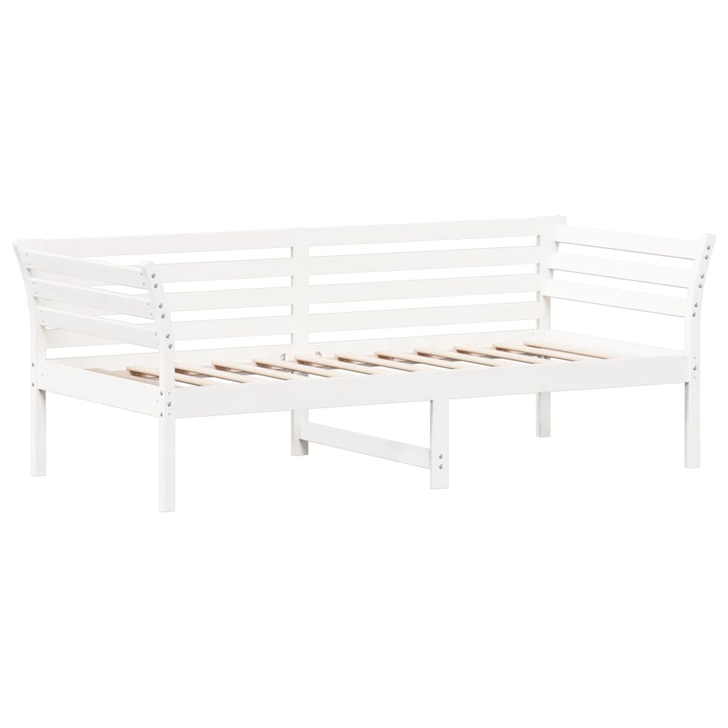Day Bed without Mattress White 90x190 cm Single Solid Wood Pine